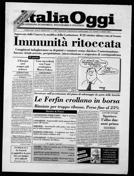 Italia oggi : quotidiano di economia finanza e politica